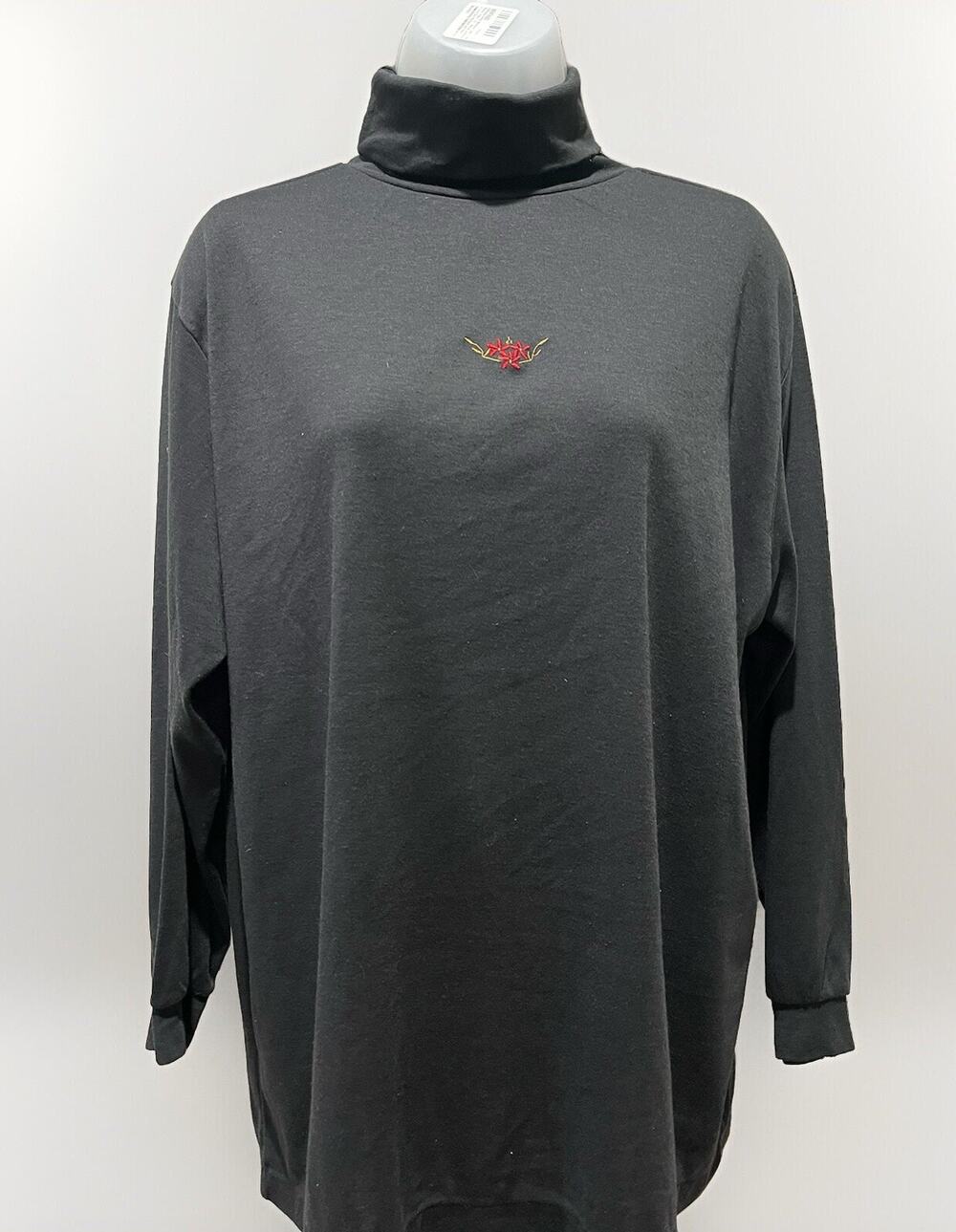 Vintage 80s 90s Black Lauren Brooke Sweatshirt Women’s Size 24W Embroidered
